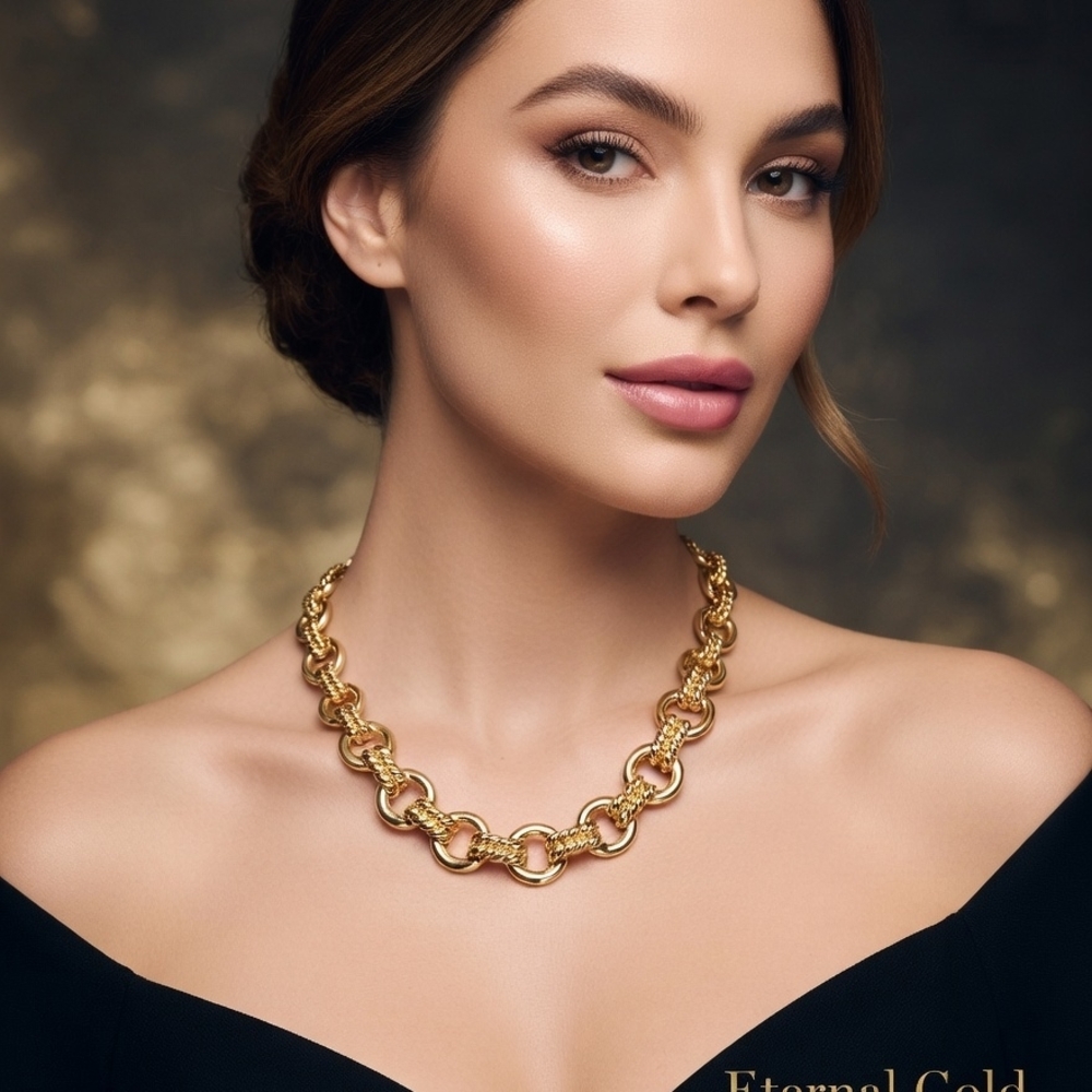 Timeless Gold Chunky Link Necklace - Women Jewelry